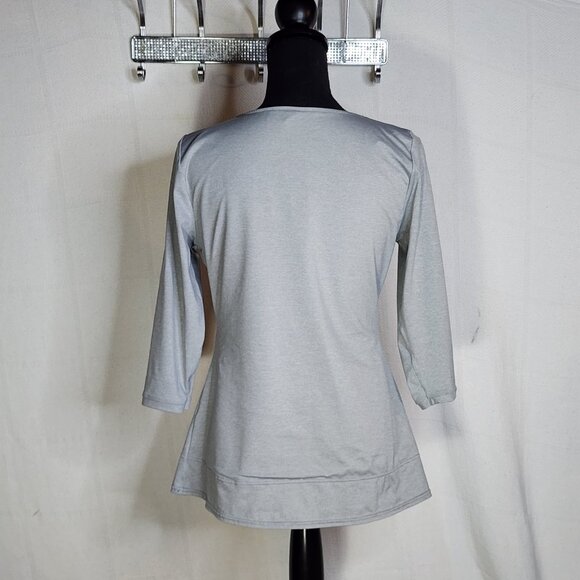 Flexees Maidenform Grey 3/4 Sleeve Fat Free Dressing Back Smoothing Shapewear 2X - Picture 9 of 16